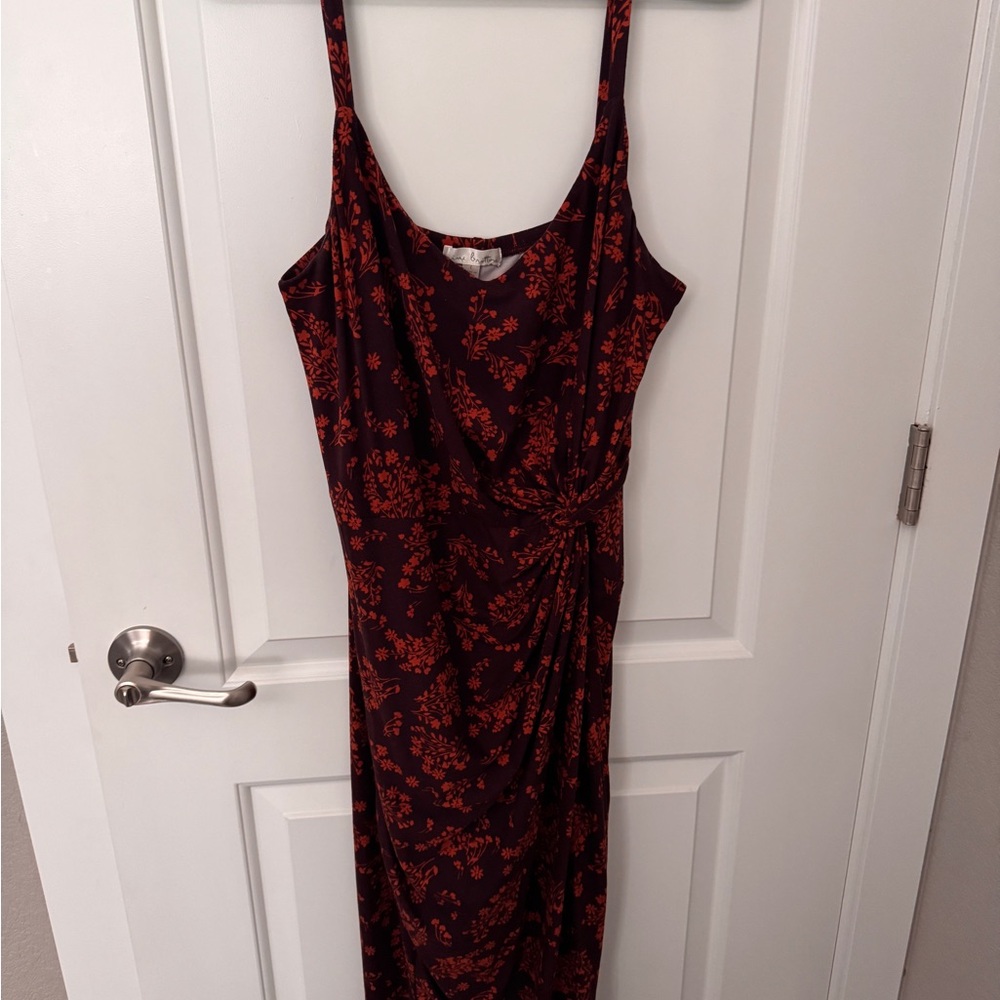 Nine Britton Brown & Orange Bodycon Midi Dress